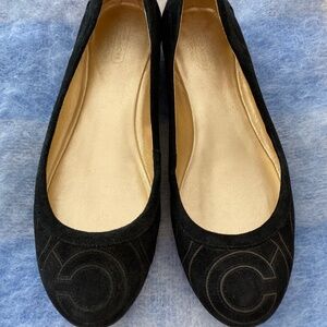 Coach Suede Ballet Flats Black 8.5